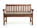 Banc de jardin - Bois-Tissu - 154 x 64 x 90 cm - Brun-Beige - Style classique capitonné