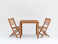 Salon de jardin repas - Bois - 120 x 70 x 75 cm - Marron naturel - Style classique