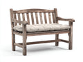 Banc de jardin - Bois-Tissu - 146 x 62 x 88 cm - Brun vieilli-Beige - Style rustique patiné