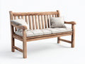 Banc de jardin - Bois-Tissu - 158 x 68 x 91 cm - Bois naturel-Beige - Style contemporain rembourré