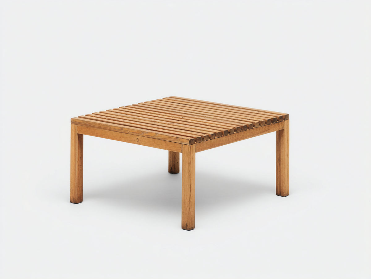 Table de jardin - Bois - 90 x 90 x 45 cm - Brun miel - Style minimaliste