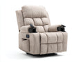 Fauteuil relax - Velours côtelé - 99x103x109 cm - Beige sable - Style contemporain avec commandes intégrées