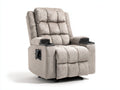 Fauteuil relax - Velours côtelé - 97x101x108 cm - Taupe clair - Style classique avec porte-gobelets