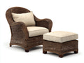 Fauteuil de jardin - Rotin-Tissu-Bois - 90x86x99 cm - Brun foncé-Crème - Style colonial