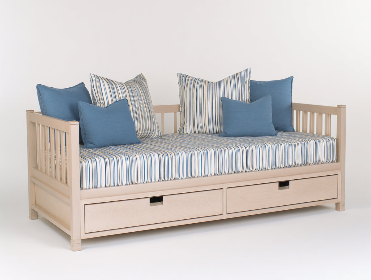 Canapé lit - Bois - 212 x 96 x 88 cm - Bois naturel - Style scandinave avec rangement