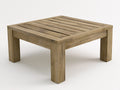 Table de jardin - bois massif - 90x90x48 cm - beige naturel - style épuré
