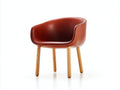 Chaise de salle à manger - Similicuir-Bois - 62 x 58 x 81 cm - Brun roux-Chêne clair - Style moderne