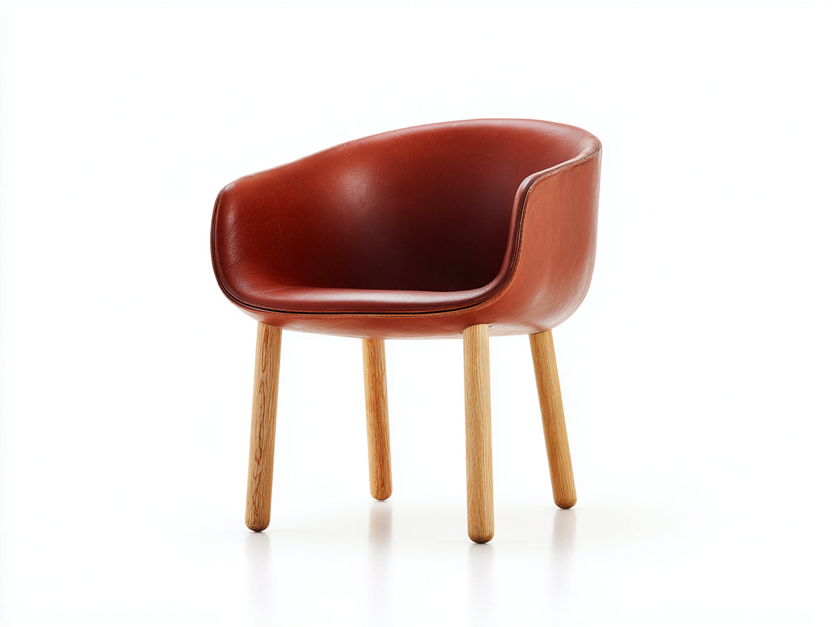 Chaise de salle à manger - Similicuir-Bois - 62 x 58 x 81 cm - Brun roux-Chêne clair - Style moderne