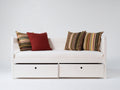 Canapé lit - Bois - 205 x 94 x 84 cm - Blanc - Style fonctionnel avec rangement