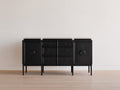 Meuble d'entrée - Bois - 172 x 45 x 86 cm - Noir - Style classique
