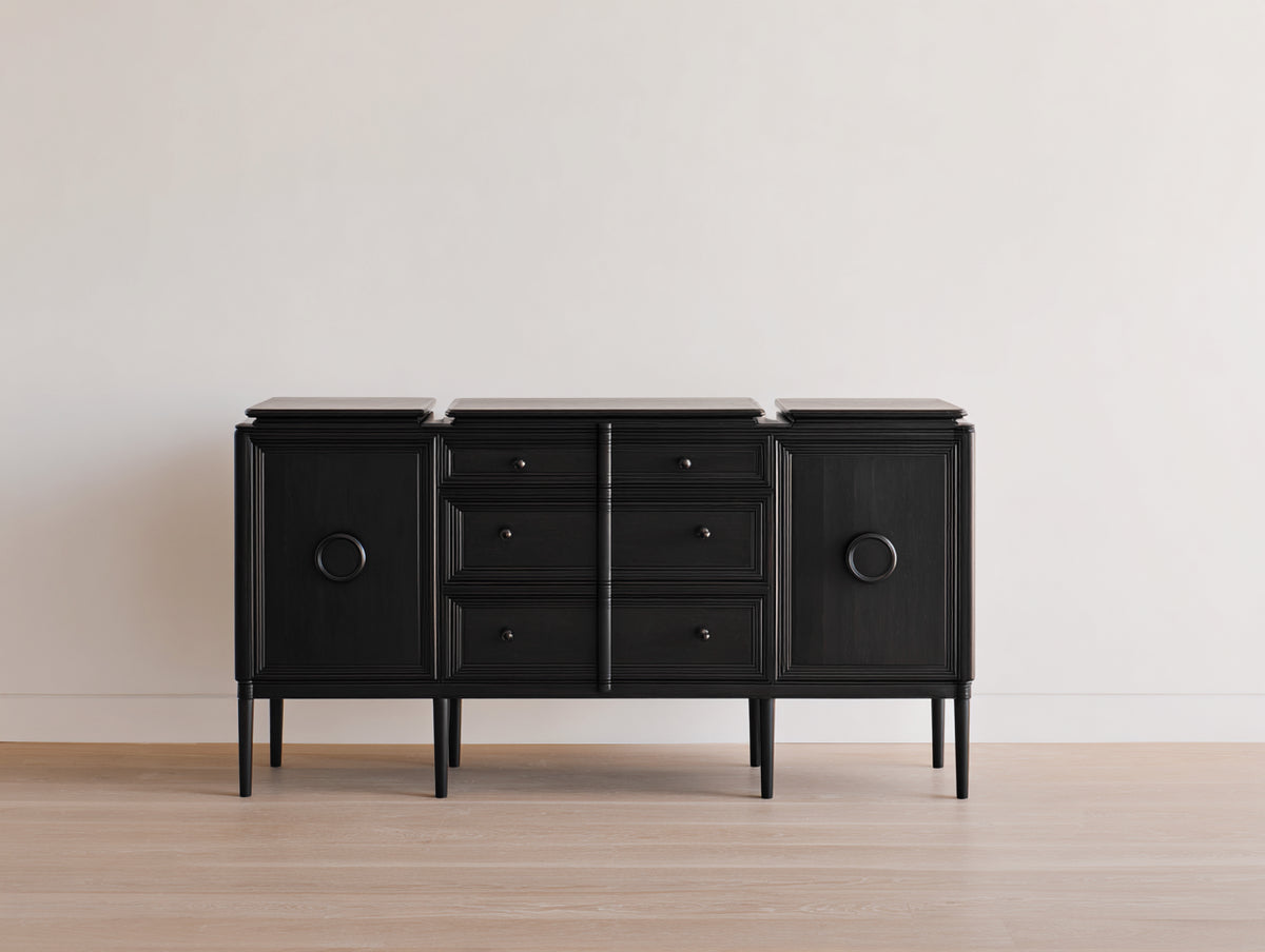Meuble d'entrée - Bois - 172 x 45 x 86 cm - Noir - Style classique
