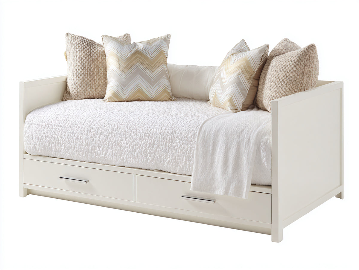 Canapé lit - Bois - 210 x 98 x 85 cm - Blanc - Style contemporain avec rangement