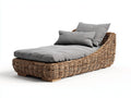 Bain de soleil-Résine tressée-Tissu-210x90x75 cm-marron-gris-style naturel