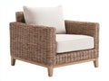 Fauteuil de jardin - Rotin-Tissu-Bois - 85x81x79 cm - Taupe naturel-Crème - Style contemporain