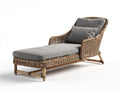 Bain de soleil-Résine tressée-Tissu-Bois-205x80x85 cm-marron-gris-style naturel