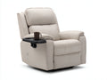 Fauteuil relax - Tissu texturé - 94x99x105 cm - Beige lin - Style contemporain avec tablette pivotante